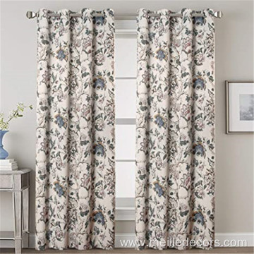 Traditional Floral Pattern Printed Curtains For Living Room
